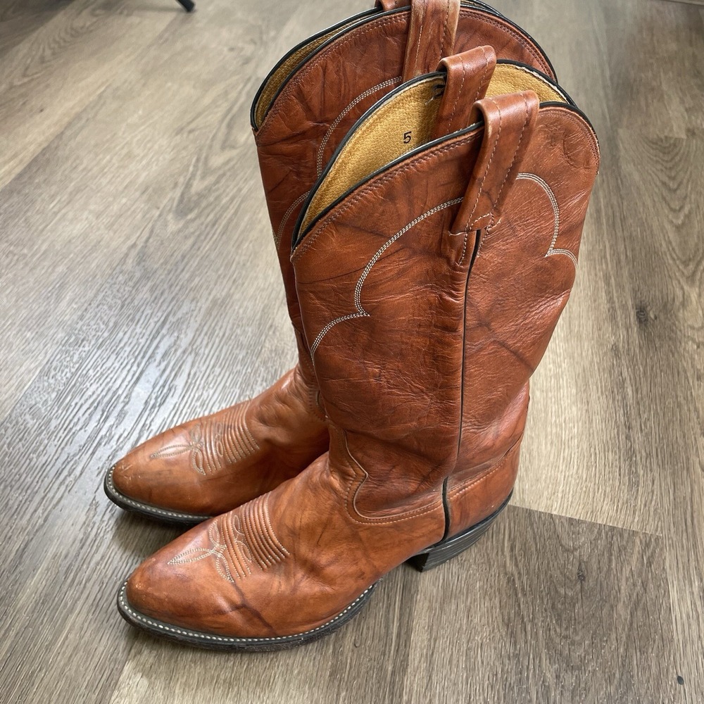 Tony Lama Mens Vintage 5084 Leather Cowboy Western‎ Boots Size 8.5 EE